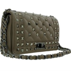 Pierre Cardin Studded Riveted Crossbody Shoulder Bag Satchel Italy #757